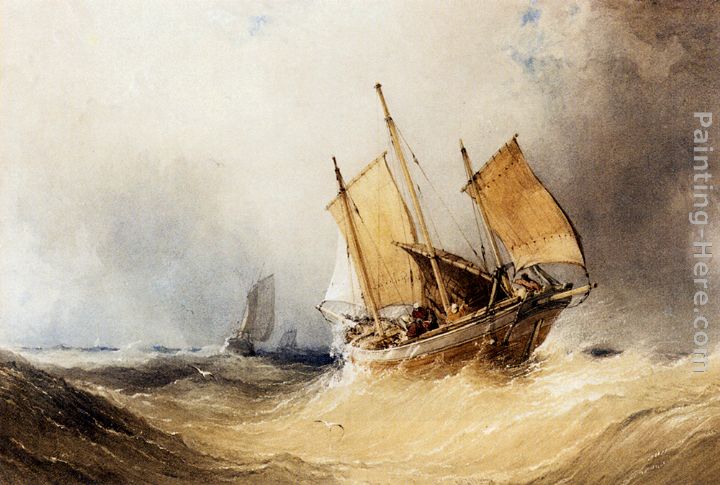 A Fishing Smack And Other Shipping On Open Seas painting - William Callow A Fishing Smack And Other Shipping On Open Seas art painting